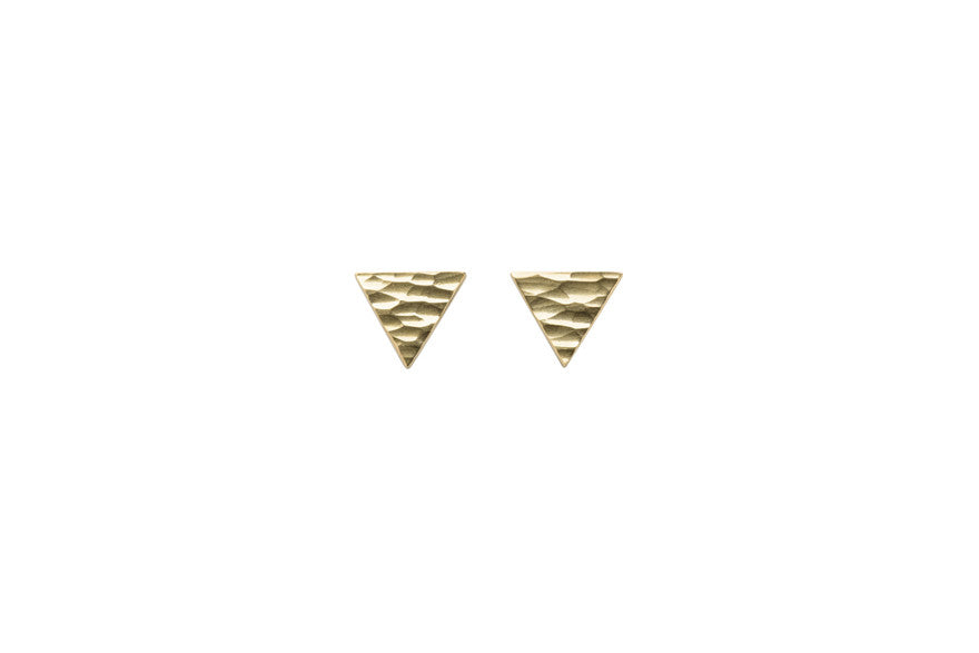 Mini Brass Triangle Earrings