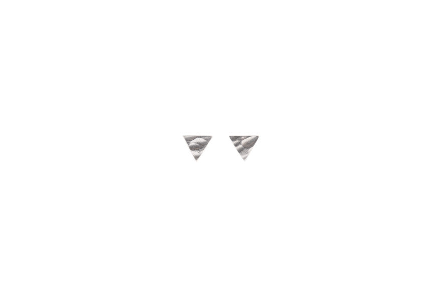 Micro Silver Triangle Earrings
