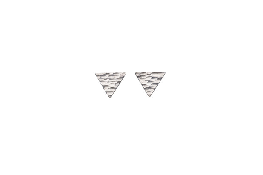 Mini Silver Triangle Earrings