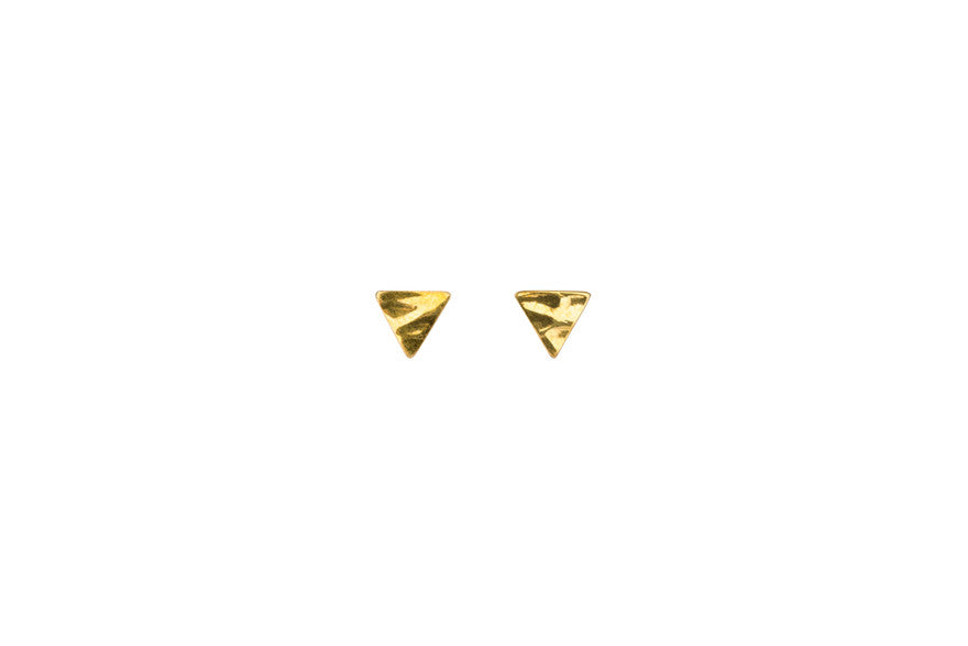 Micro Brass Triangle Earrings